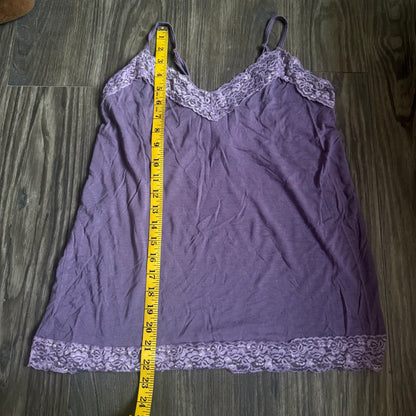 Flora’s purple tank top