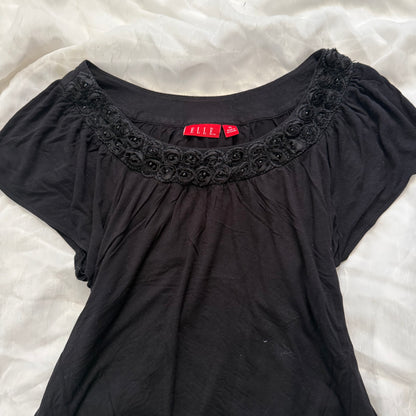 rose black basics top
