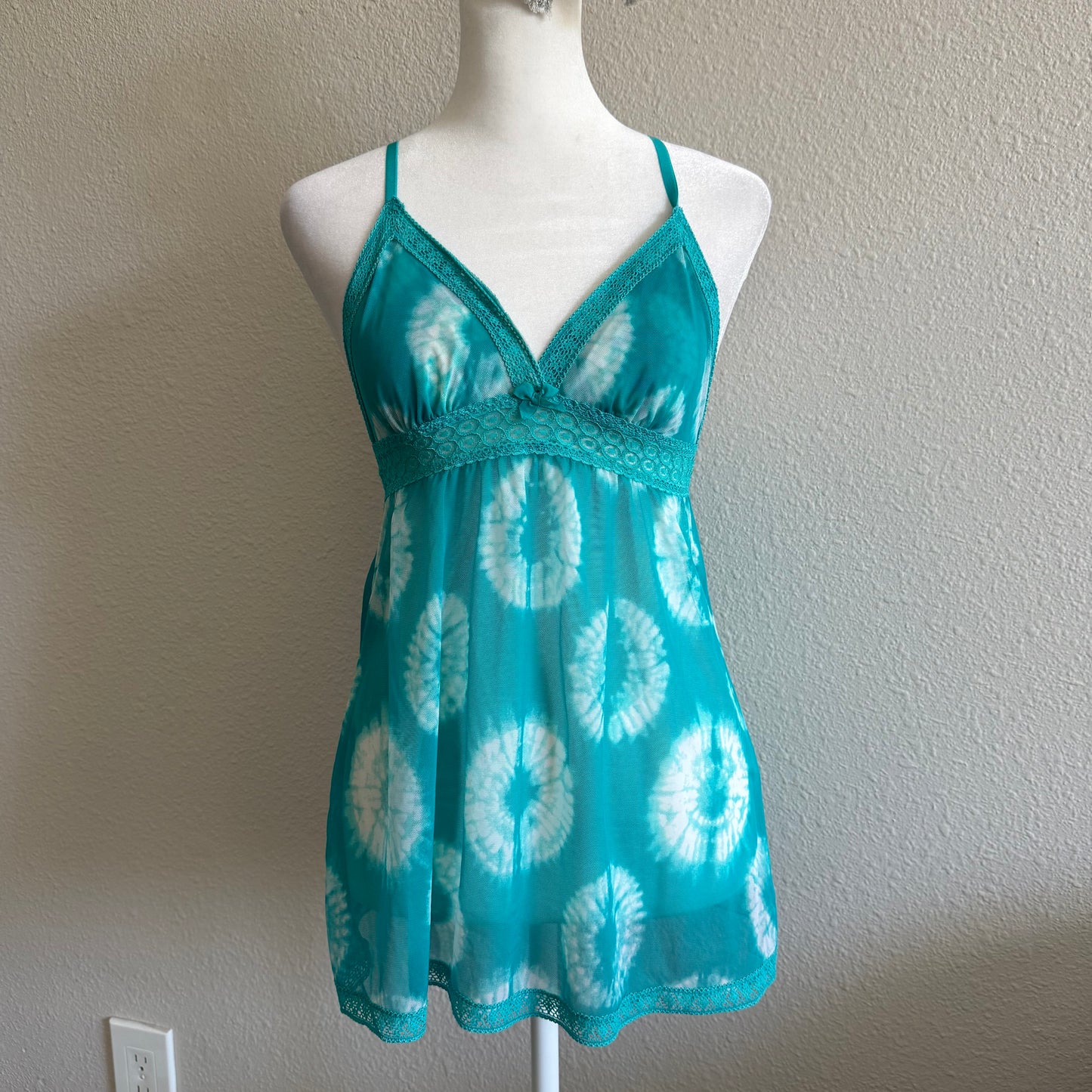 Boho turquoise lace cami top