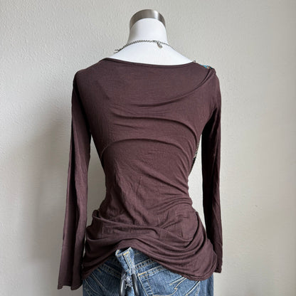 2000s Patterned sleeve top
