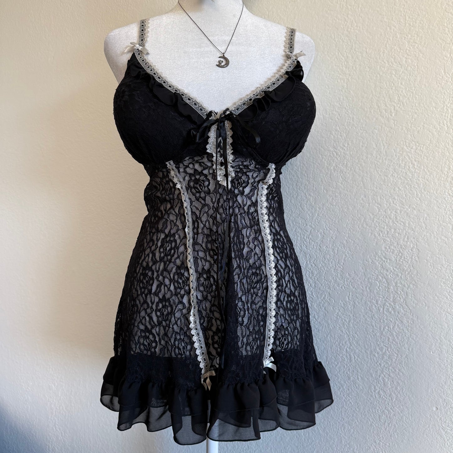 Black lingerie dress