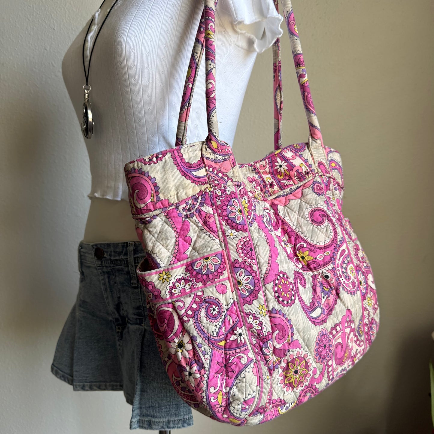 Vera Bradley pink paisley shoulder bag