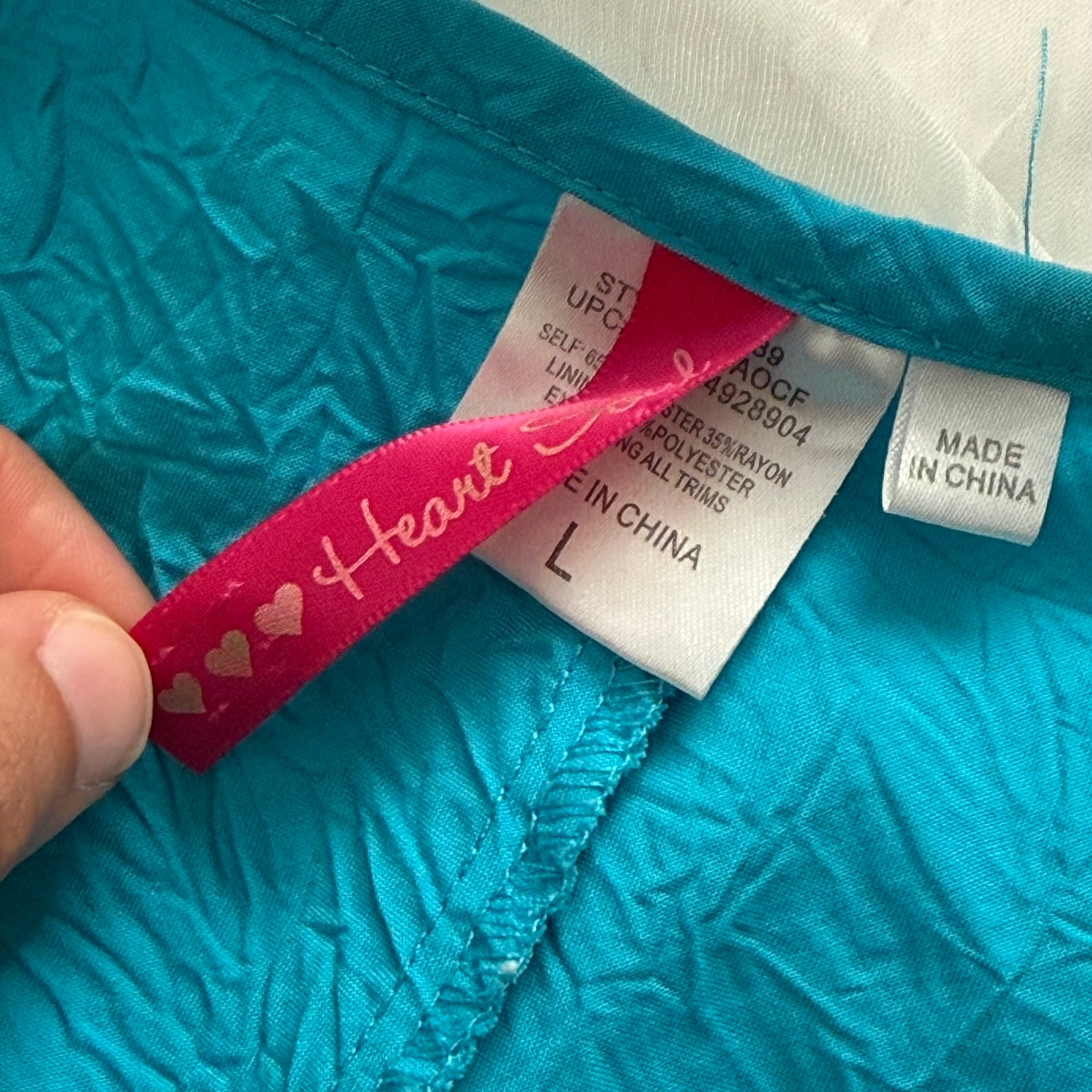 Turquoise embroidered flower cami