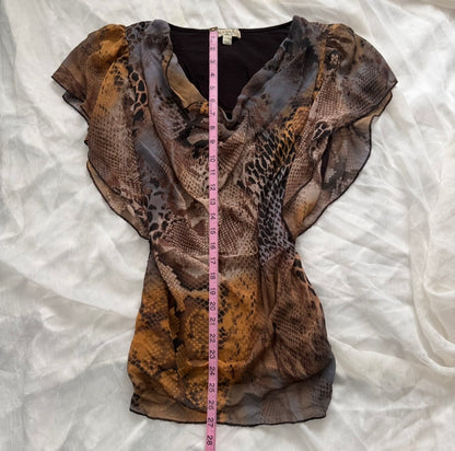 Animal print draped top