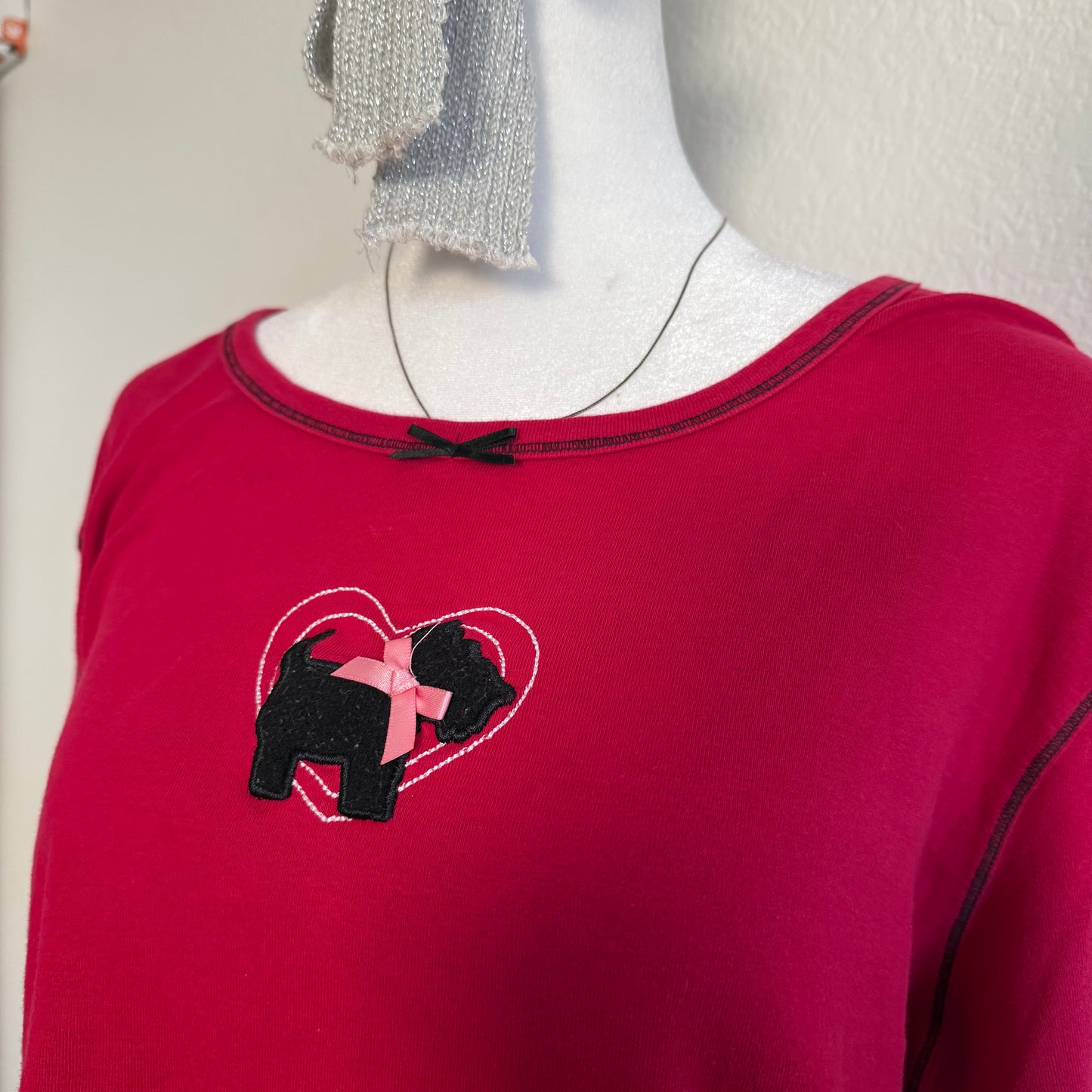 Red poodle longsleeve top