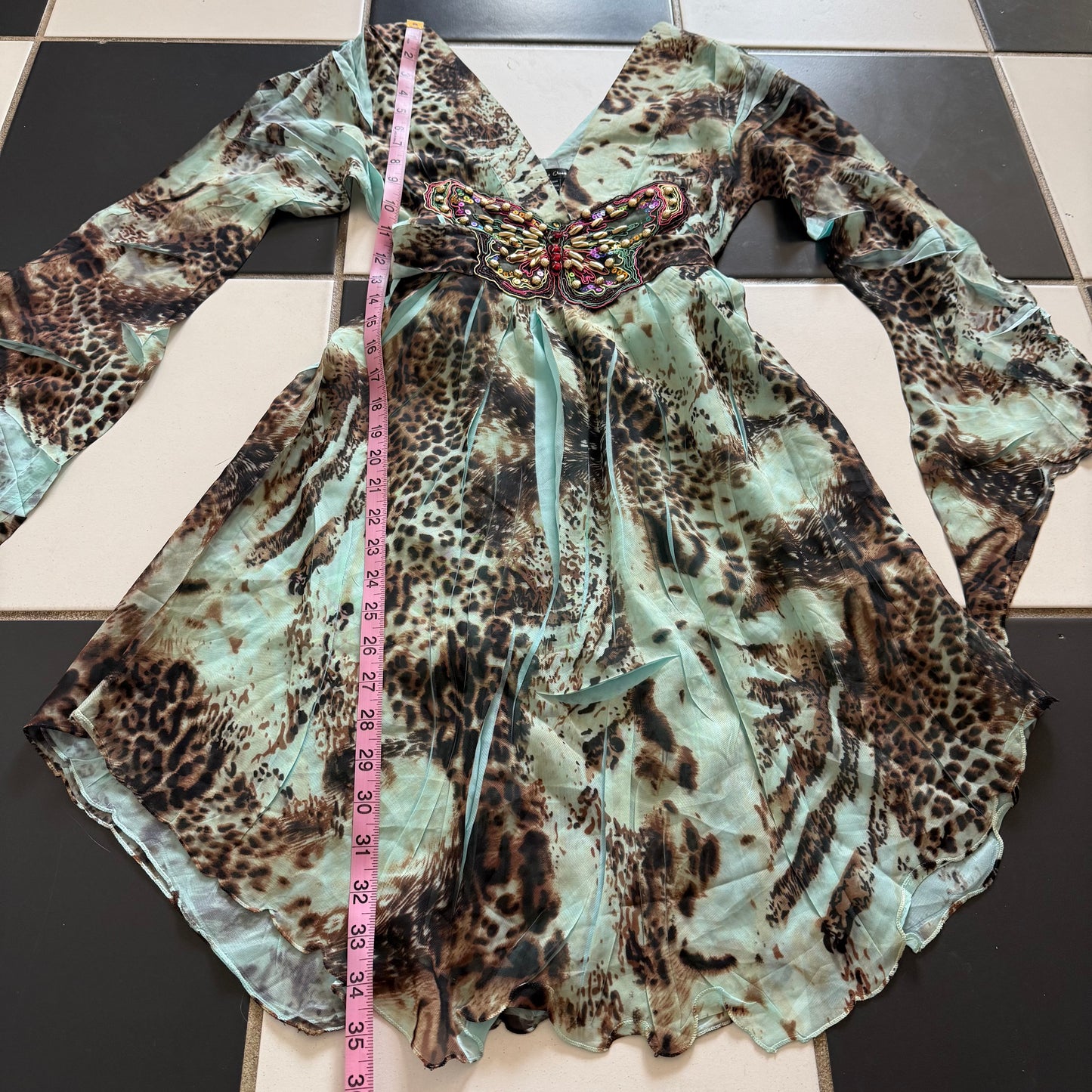 Caribbean Queen leopard butterfly dress
