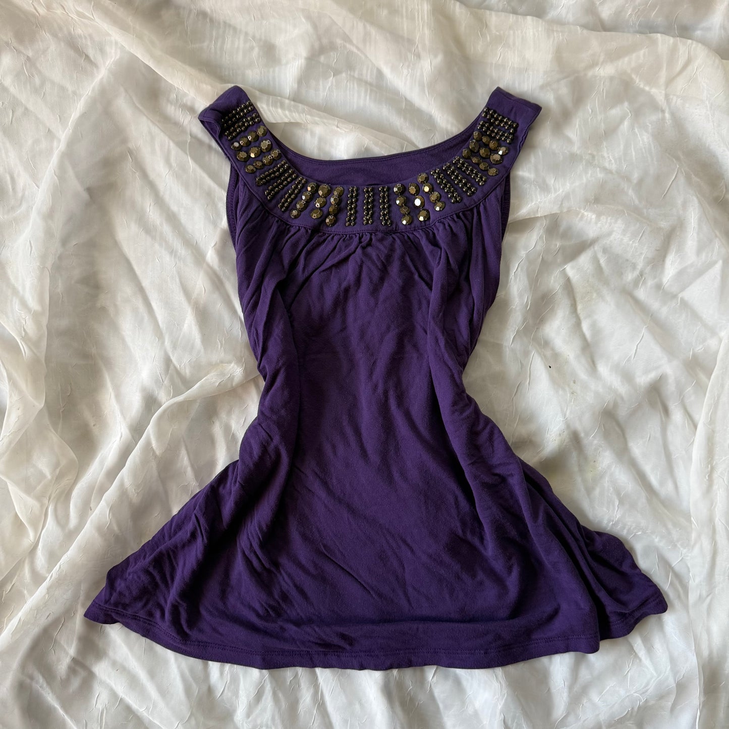 Purple studded boho top