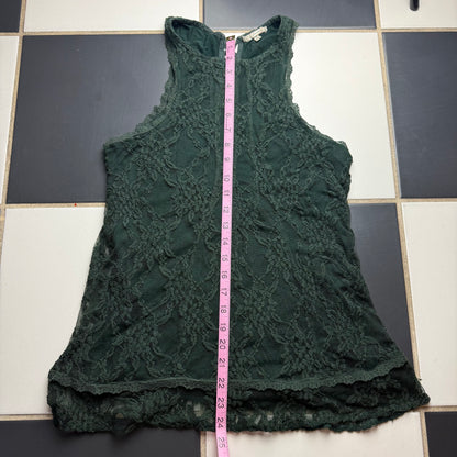 Lace green boho tank top
