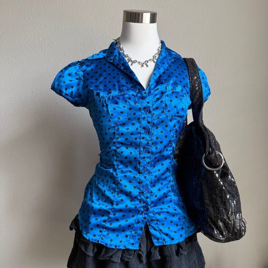Polka dot babydoll button up