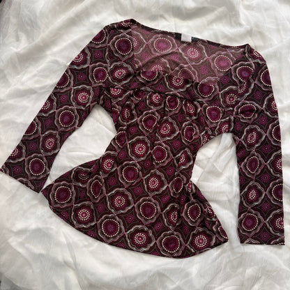 soft boho flower sleeve top