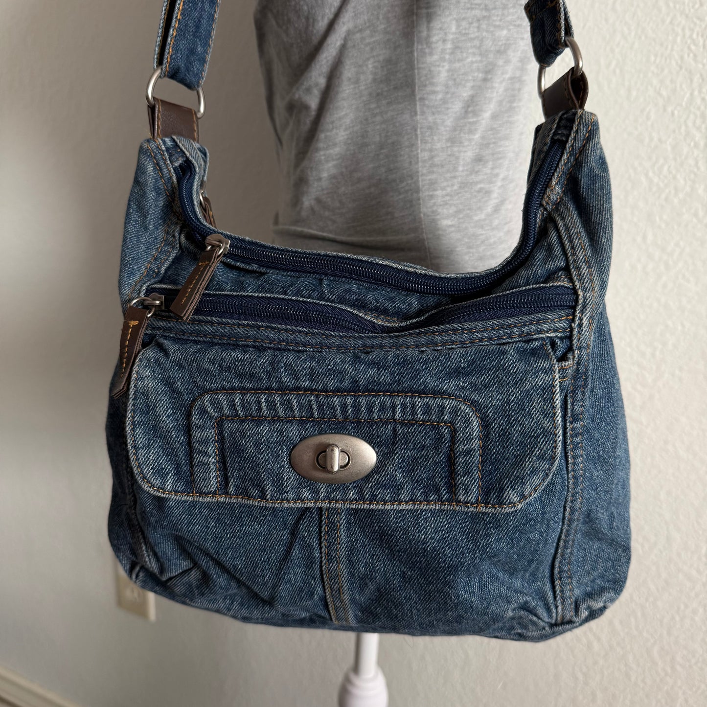 Denim crossbody bag