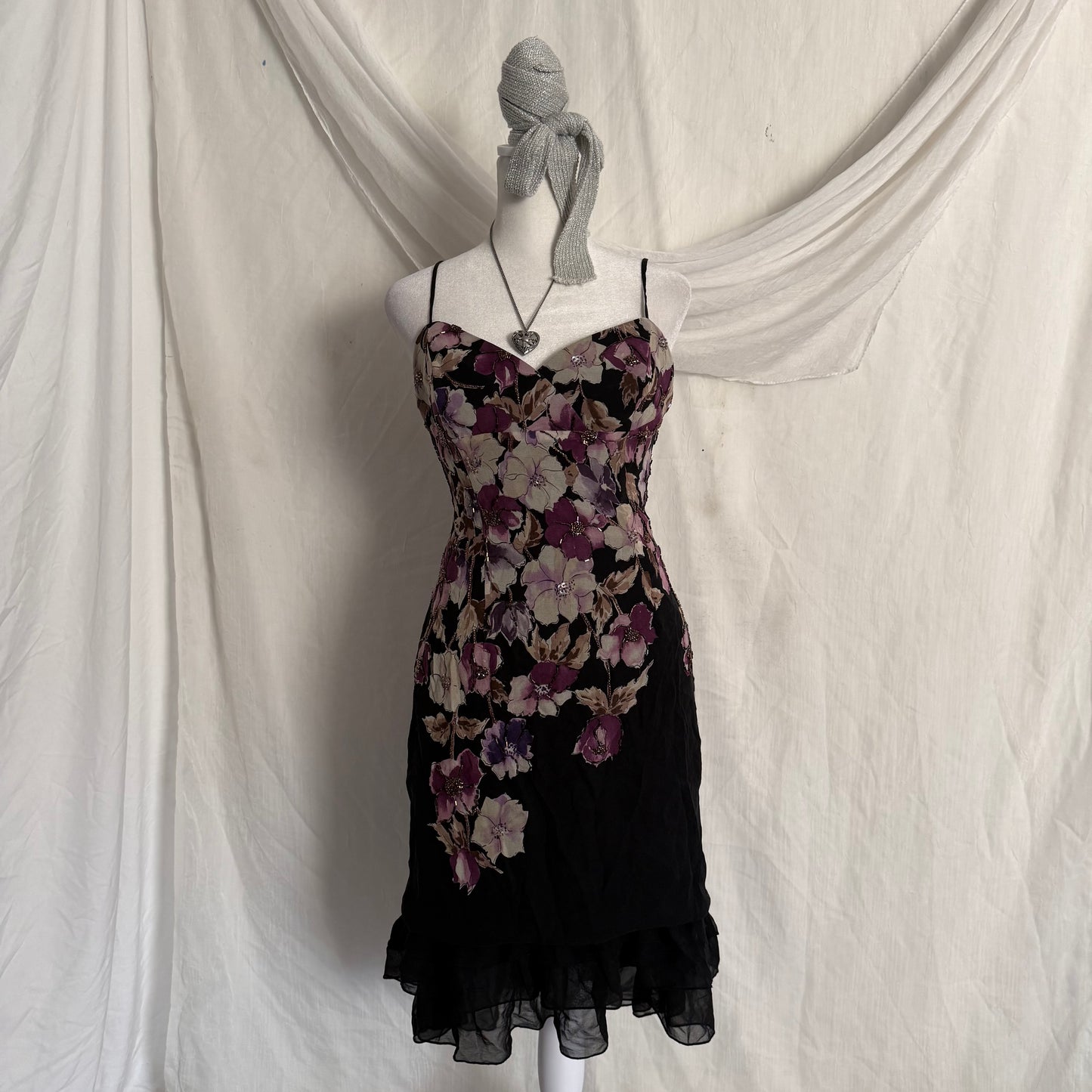 Adrianna Papell evening flower beaded dress