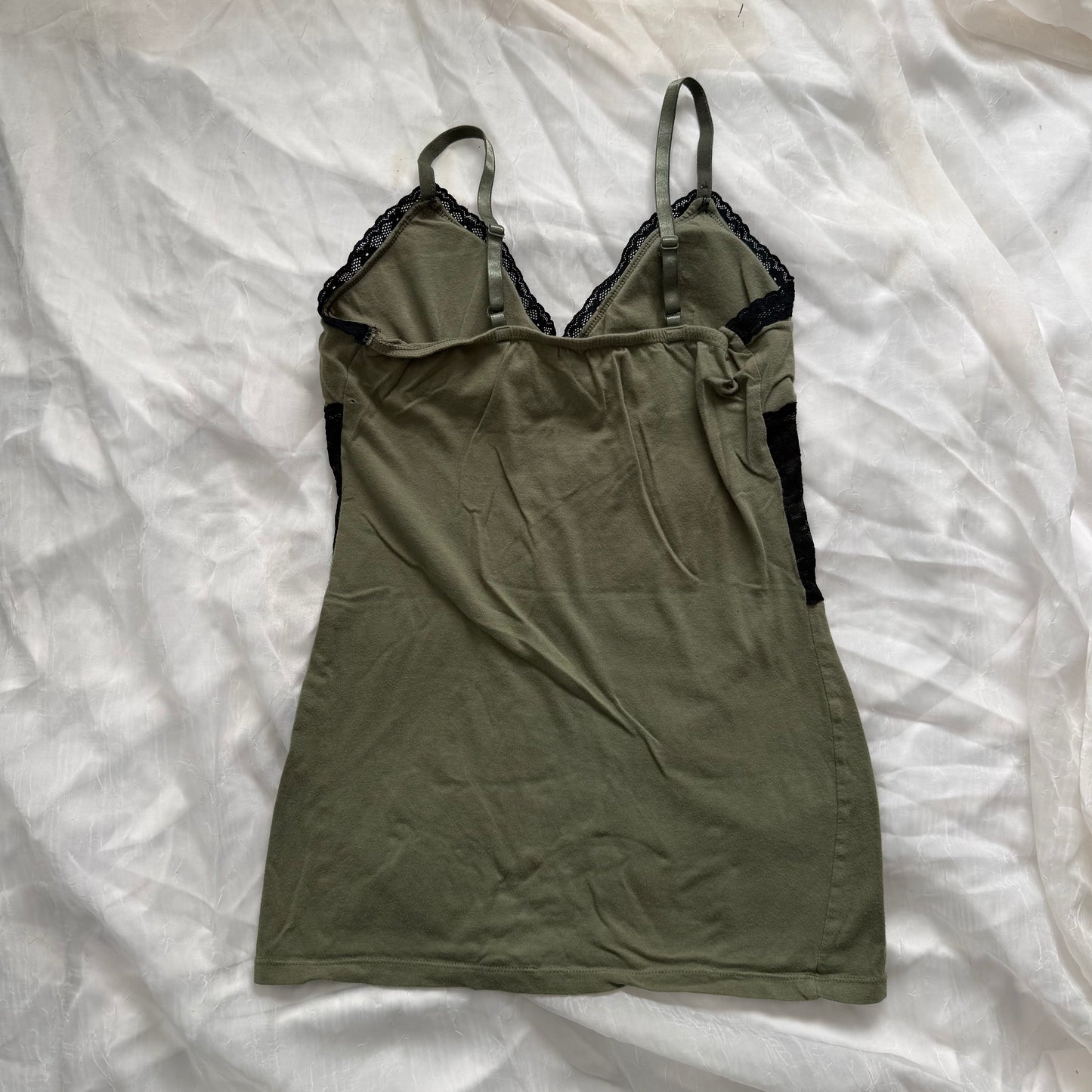 Green lace cami top