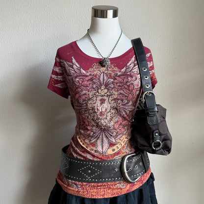 Angels grunge rhinestone top