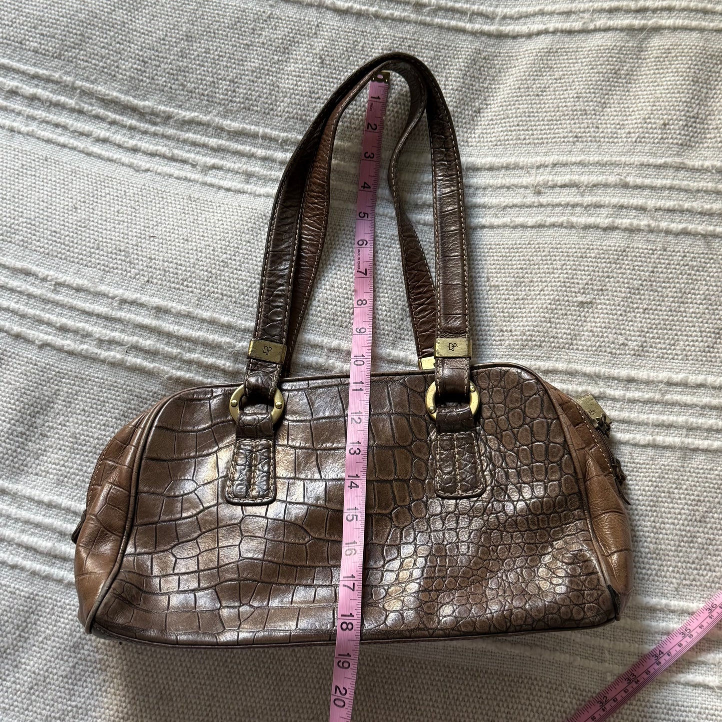 Brown everyday croc leather bag