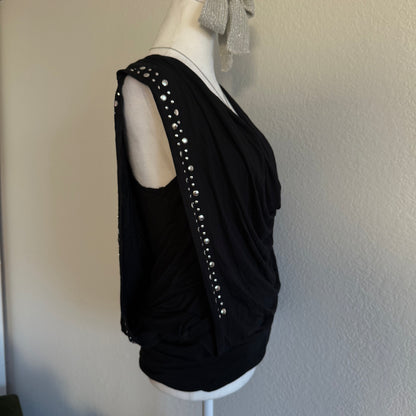 Indie black studded blouse