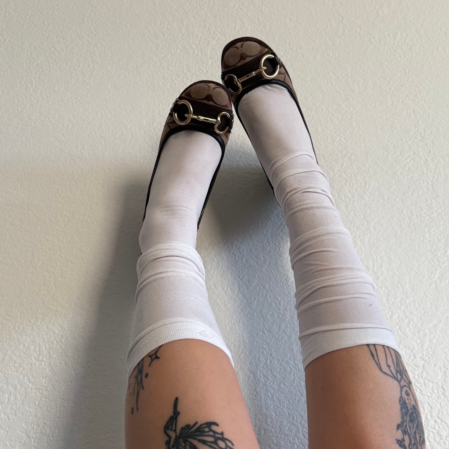 Coach brown wedge heels