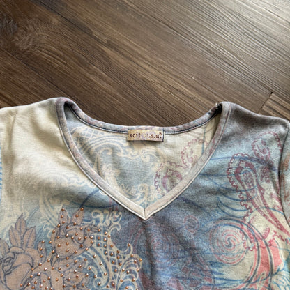 boho paisley print top
