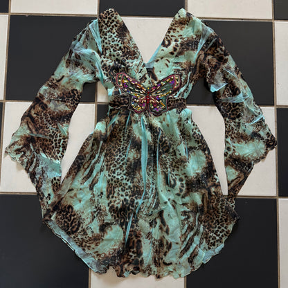 Caribbean Queen leopard butterfly dress