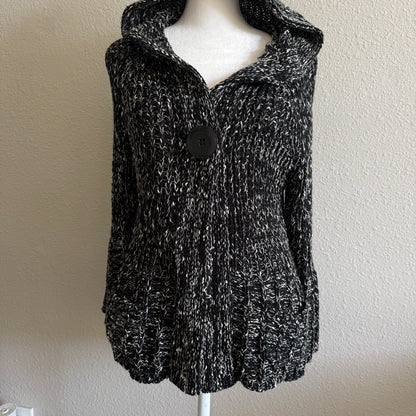 Knitted black crochet cardigan