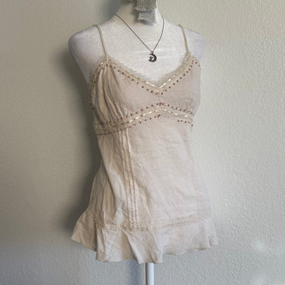 Fairy boho cream tank top
