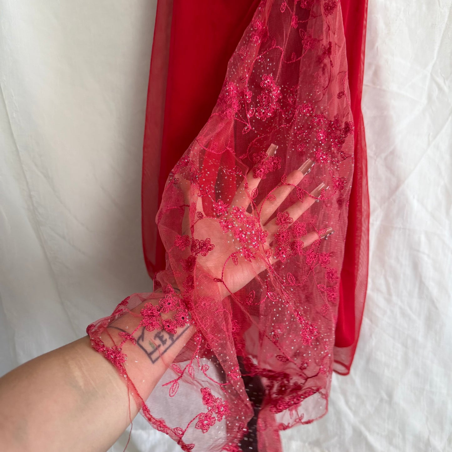 2000s Red Lacey Halter dress