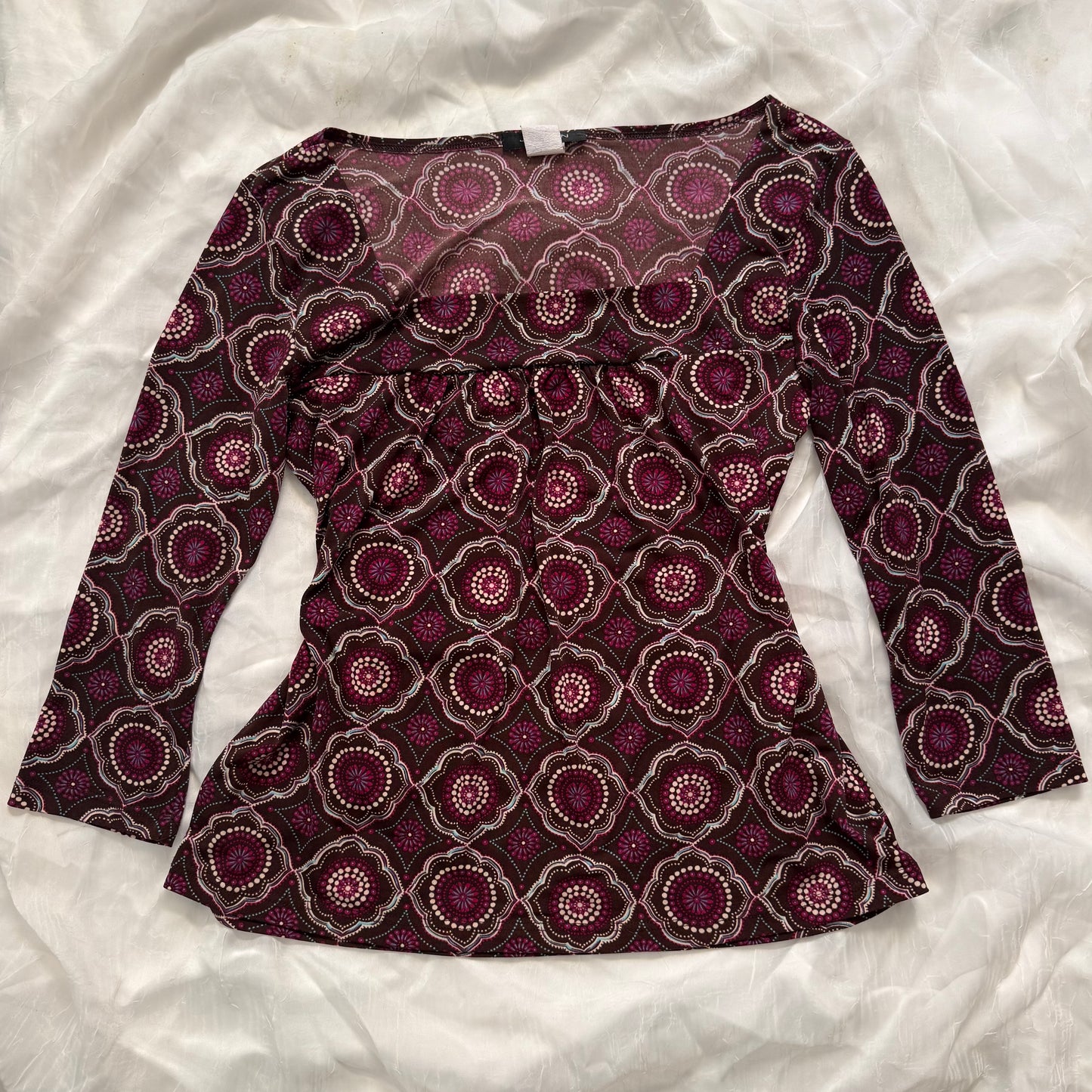 soft boho flower sleeve top