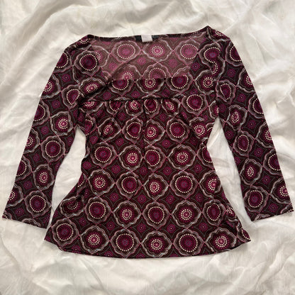 soft boho flower sleeve top