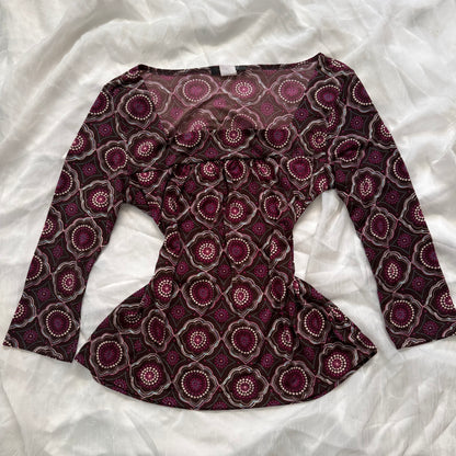 soft boho flower sleeve top