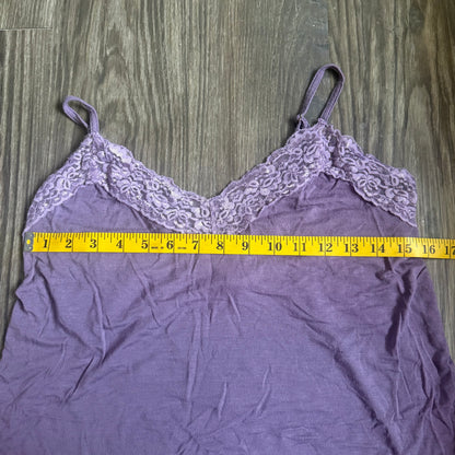 Flora’s purple tank top