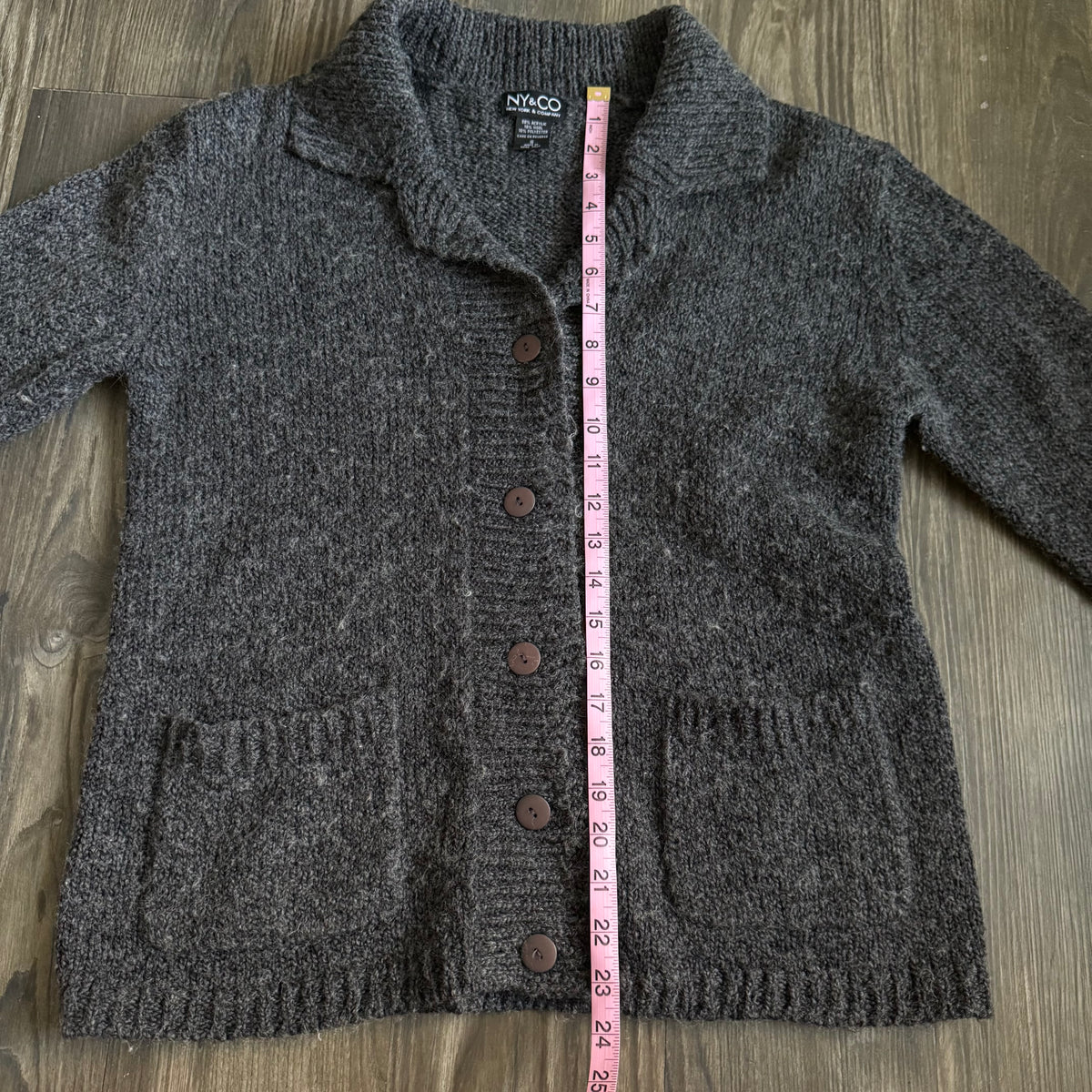 Grey oversized button sweater