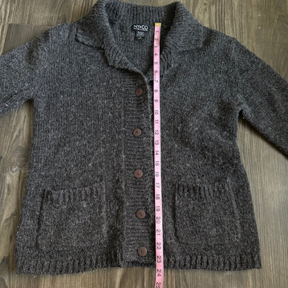 Grey oversized button sweater