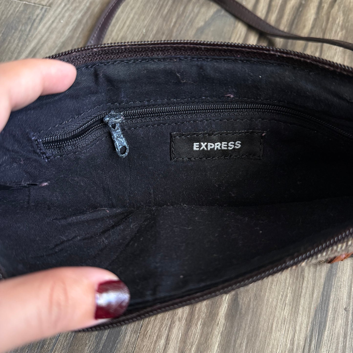 Express brown shoulder bag