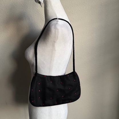 Flower beaded mini shoulder bag