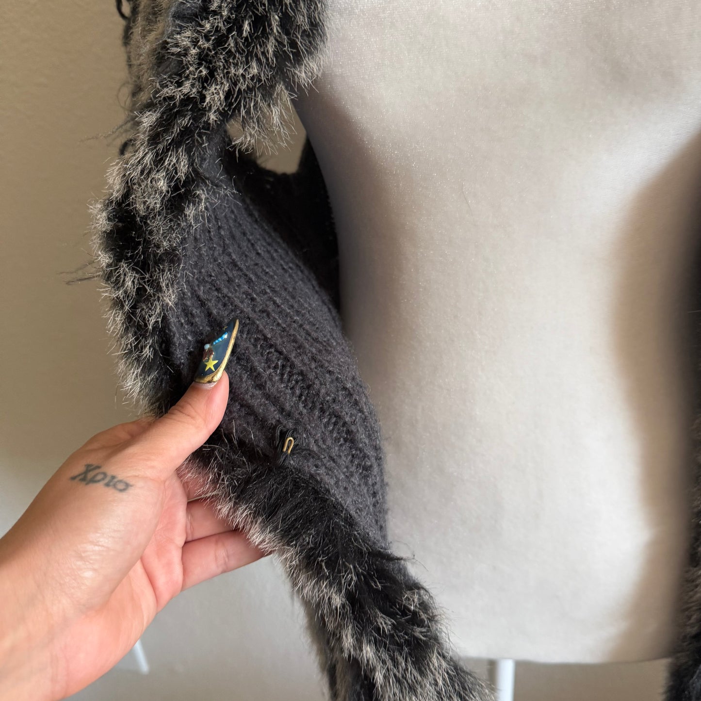 Fur grunge vest