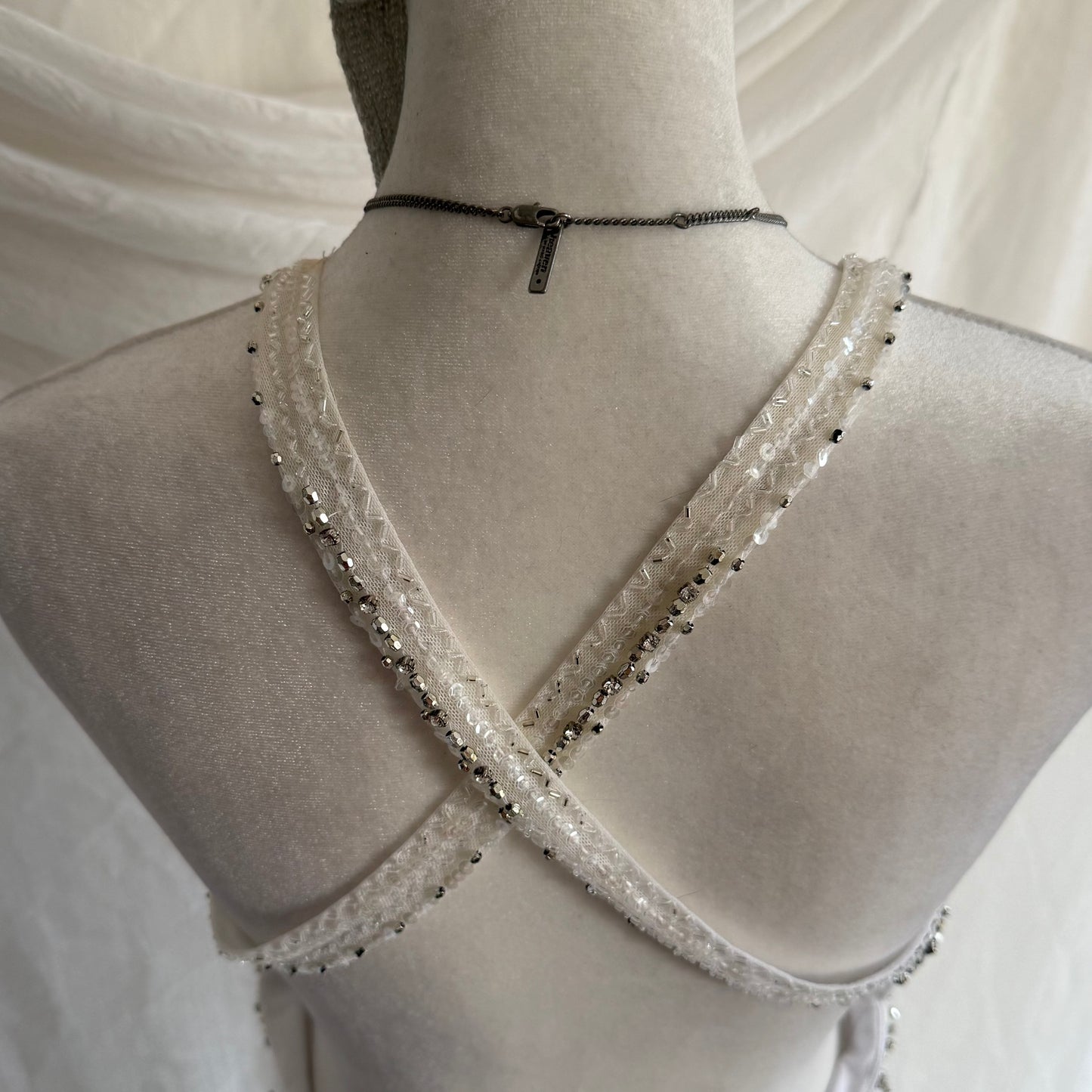 White beaded bridal dress