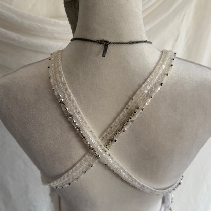 White beaded bridal dress