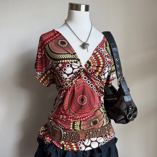 Zoey Beth circle patterned top