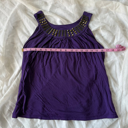 Purple studded boho top