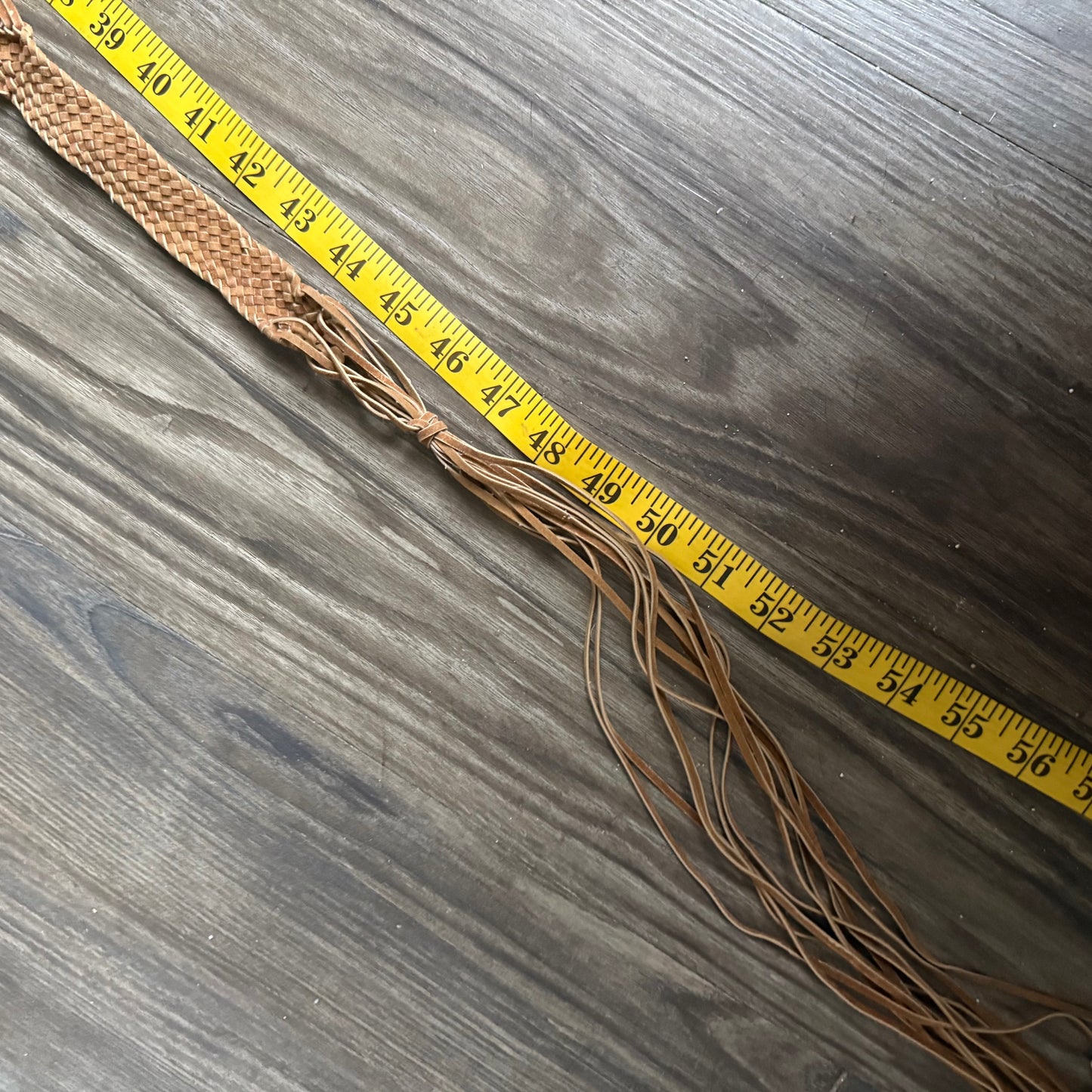 2000s soft brown crochet beaded belt