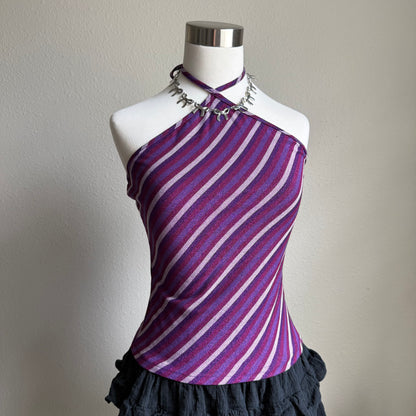 2000s Express striped halter top