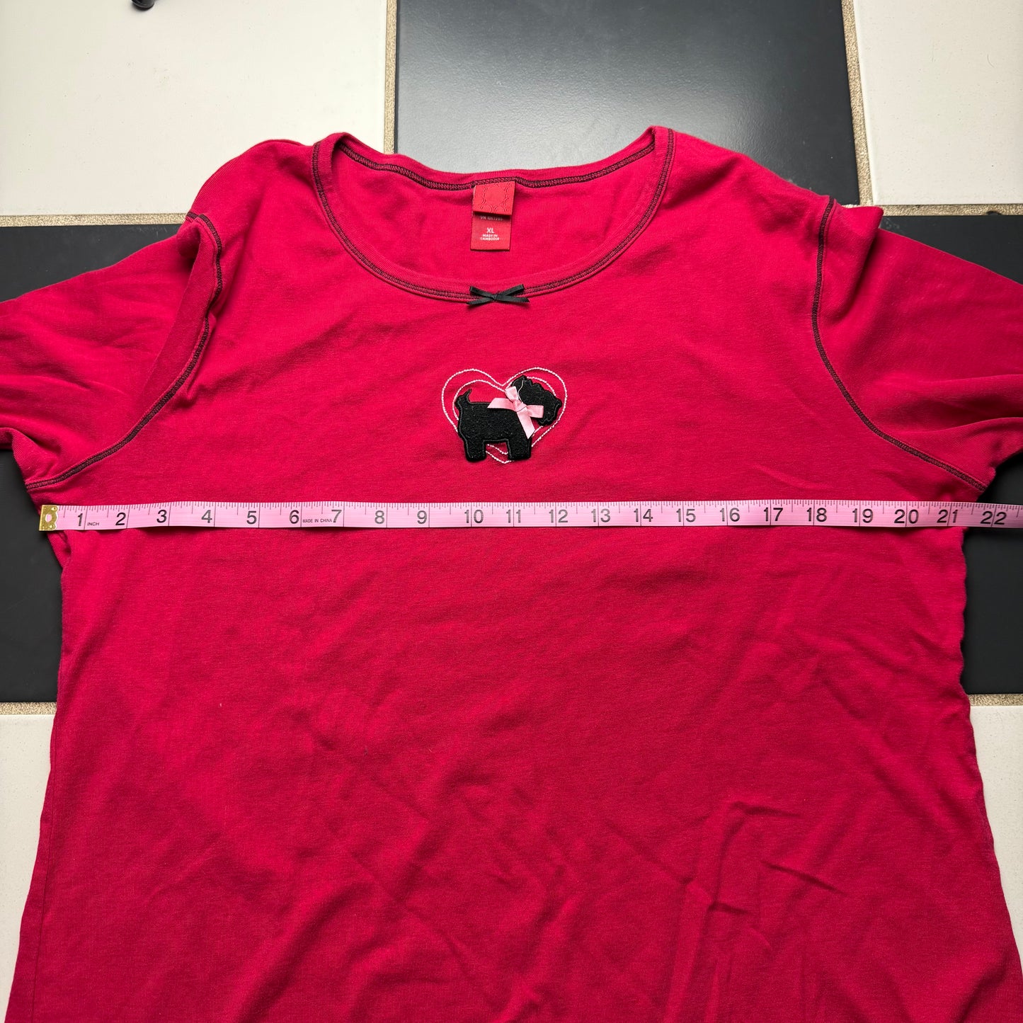 Red poodle longsleeve top