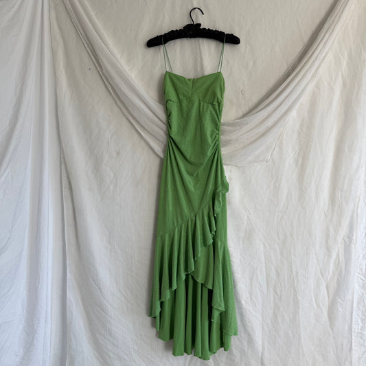2000s Glitter Tinkerbell green fairy dress