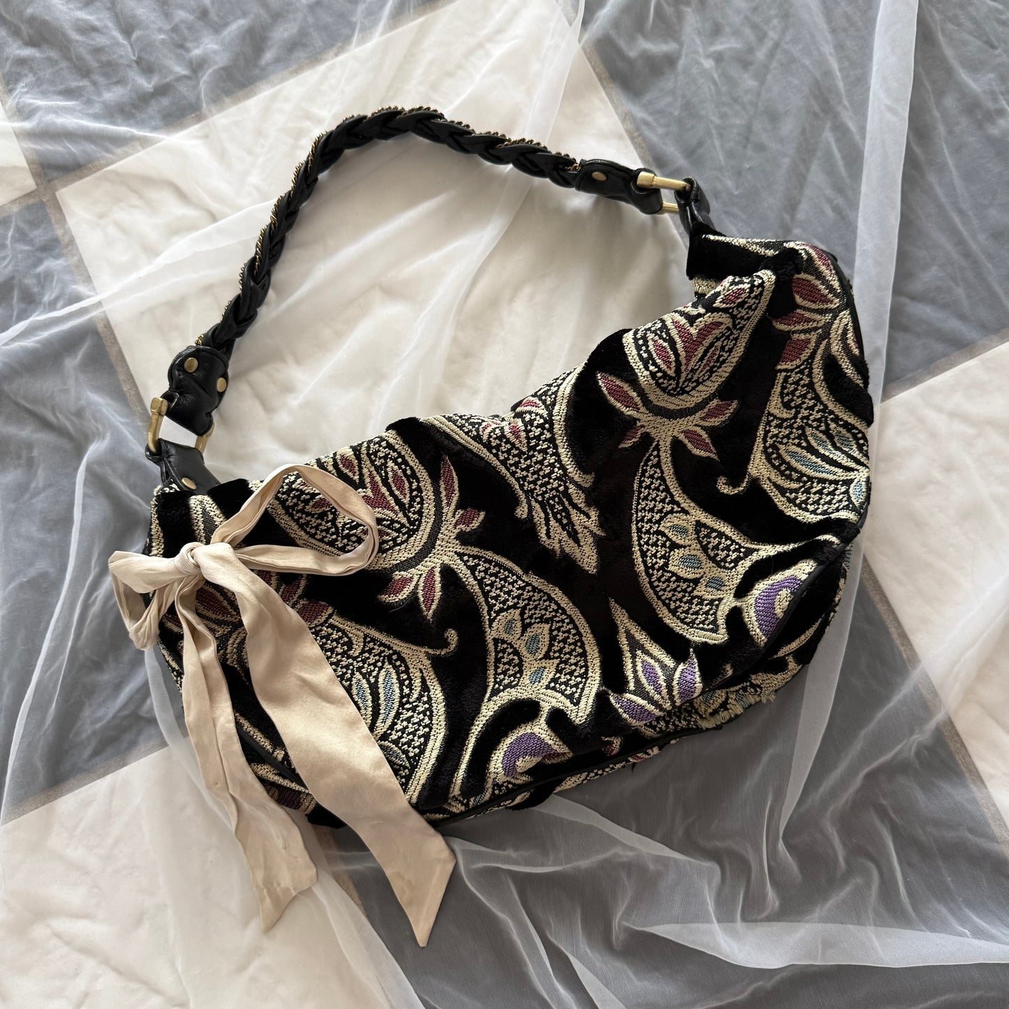 Paisley whimsy hobo shoulder bag