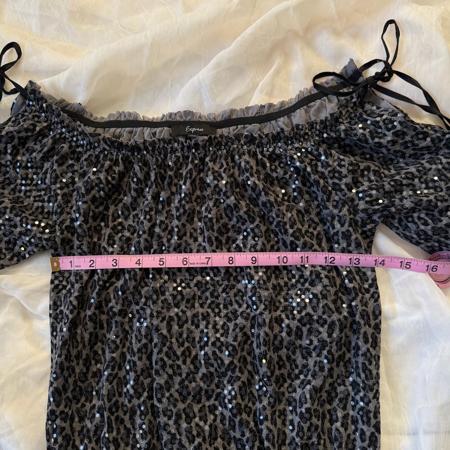 Express leopard sequin top