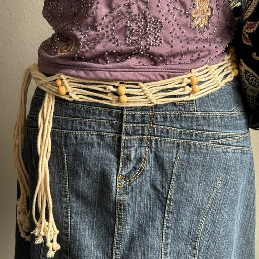 Crochet beaded belt
