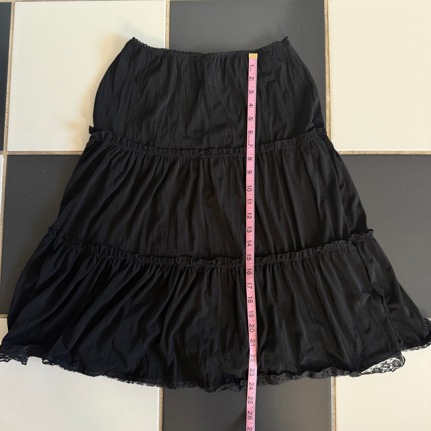 Black flowy midi skirt