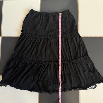 Black flowy midi skirt