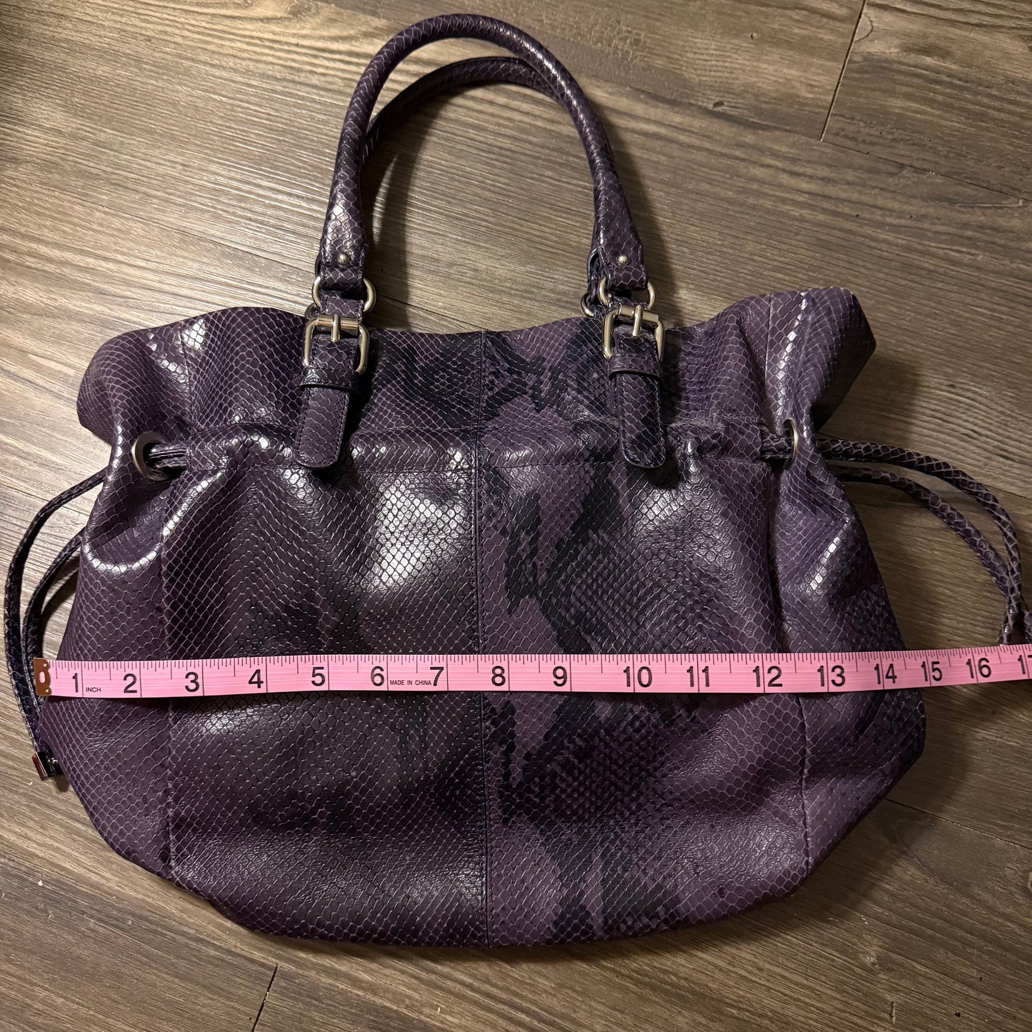 Faux Snakeskin purple shoulder bag