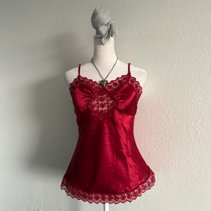Red sequin cami top